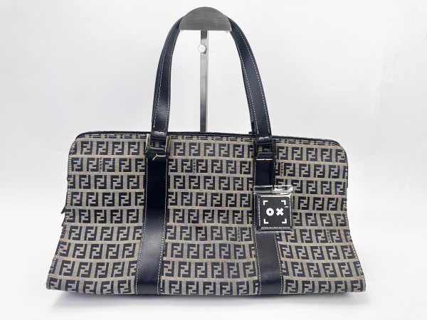 Fendi Fendi Zucca Canvas Roll Bag Navy Blue