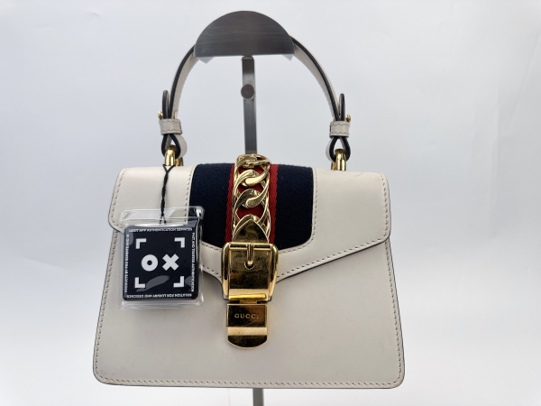 Gucci Gucci Sylvie Top Handle Bag Leather Small White