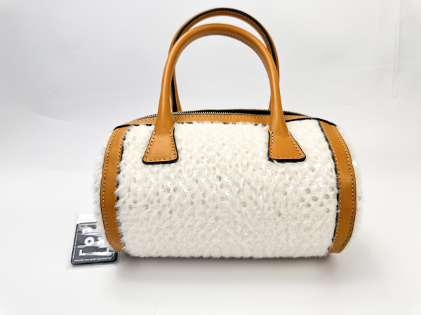 Dior Loro Piana The Suitcase Stripe Shearling and Leather Bag