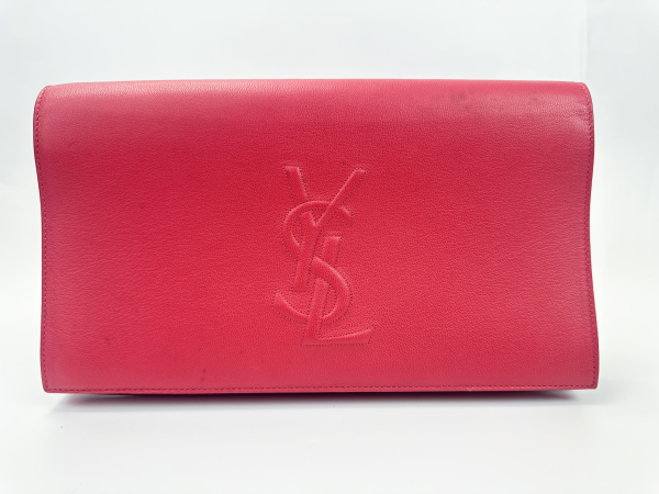 Saint Laurent / YSL Saint Laurent Uptown Clutch Grain De Poudre Red