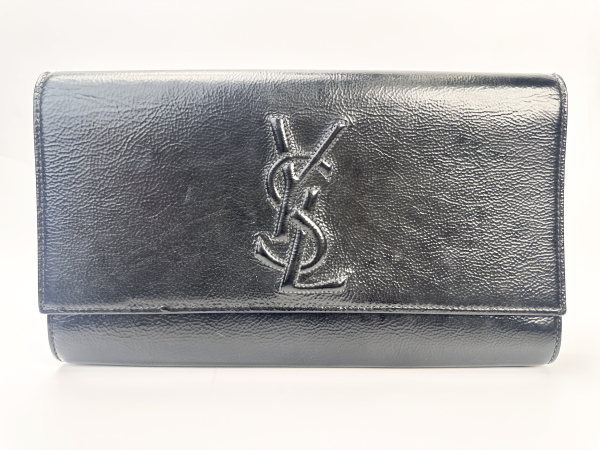 Saint Laurent / YSL Saint Laurent YSL Monogram Leather Clutch Black