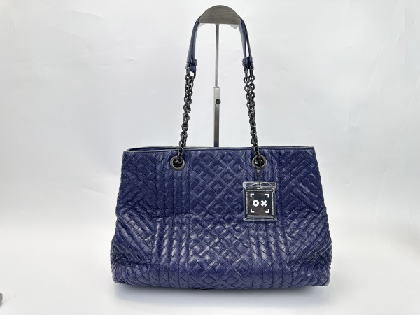 Bottega Veneta Bottega Veneta Intrecciato Chain Tote Bag Navy Blue