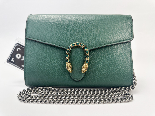 Gucci Gucci Dionysus Leather Super Mini Bag Green