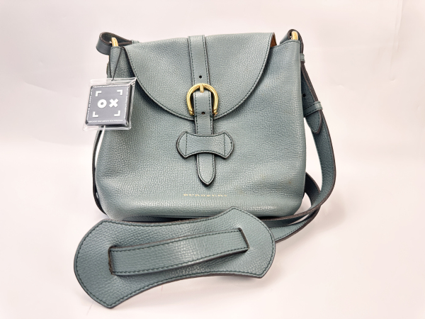 Burberry Burberry Buckle Grainy Leather Bucket Bag Sage Green