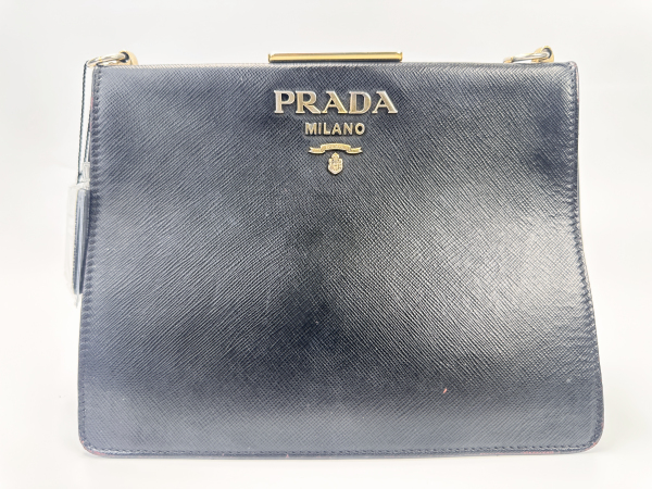 Prada Prada Saffiano Leather Shoulder Bag Black
